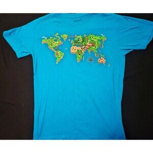 Super Mario World Inspired SNES 16 Bit Pixel Map Gaming Tee Ape 80's 90's